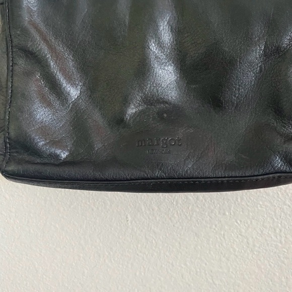 MARGOT small New York black leather crossbody bag purse - Picture 4 of 9